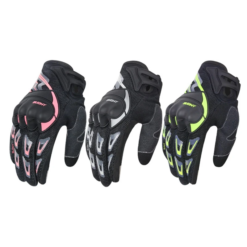 Breathable Full Finger Cycling Gloves Thin Touch Screen Mesh Motorcycle Riding Glove 1 Pair ZY01