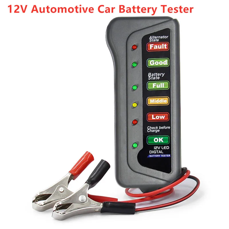 

Mini 12V Car Battery Tester Digital 6 LED Lights Display Car Diagnostic Tool Auto Battery Tester For Car Motorcycle Batteries