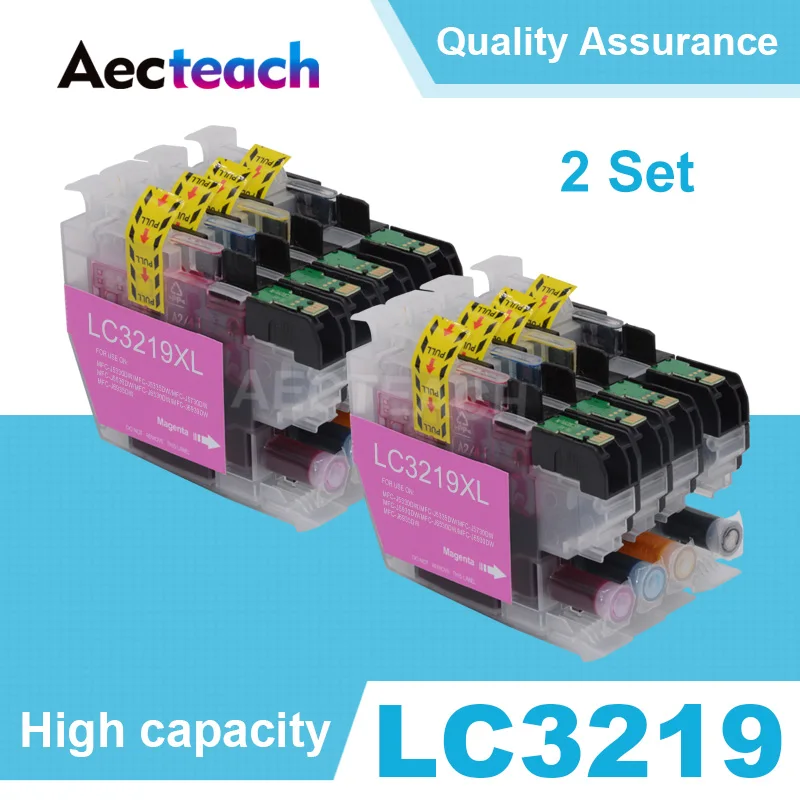 Aecteach 2 комплекта 4 цвета совместимый чернильный картридж LC3219 для Brother MFC-J5330DW MFC-J5335DW MFC-J5730DW струйный принтер LC-3219