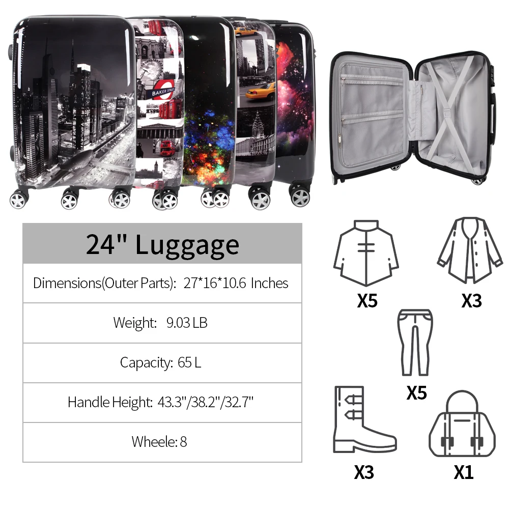 24 inches suitcase for