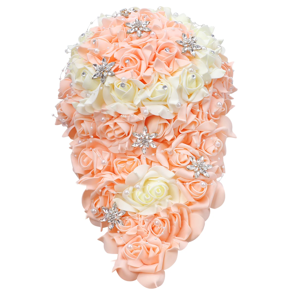 Promotion Waterfall New Bride Bridesmaid Bouquet Rhinestone Pearl DIY Wedding Church Decoration W333PE | Дом и сад