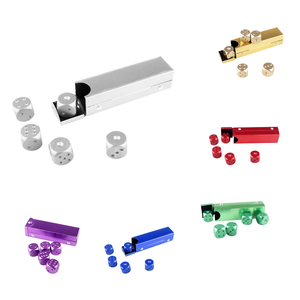 5 Pz/set In Lega di Alluminio Dadi Set di Cassa del Metallo per la Casa Del Partito di Gioco Giochi Da Tavolo