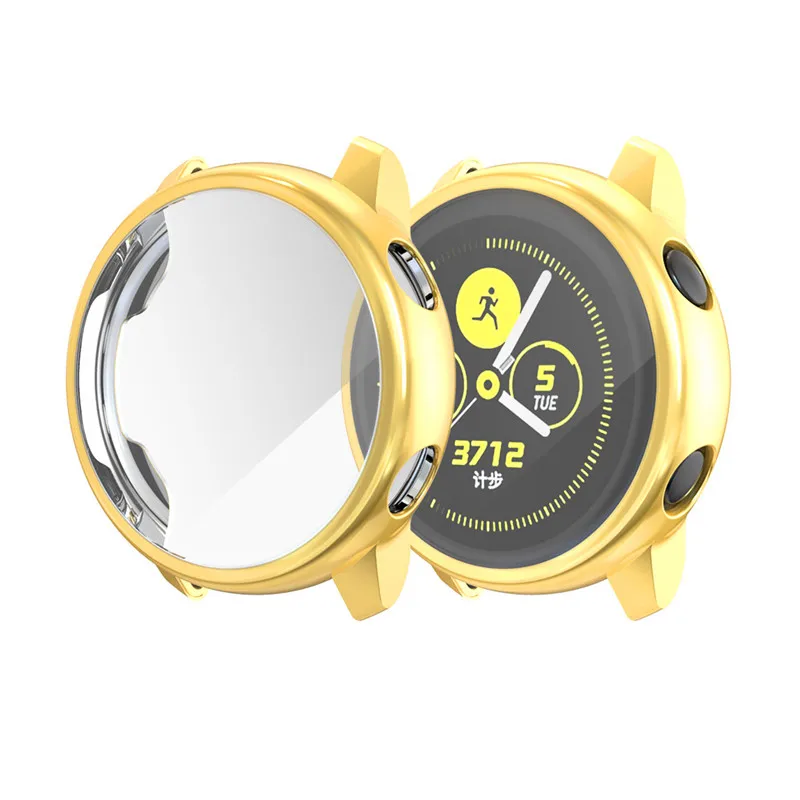 Gold Чехлы для galaxy watch из ТПУ с защитой от царапин для samsung galaxy watch active 40 мм защитный чехол для экрана с полным покрытием - Цвет: Gold