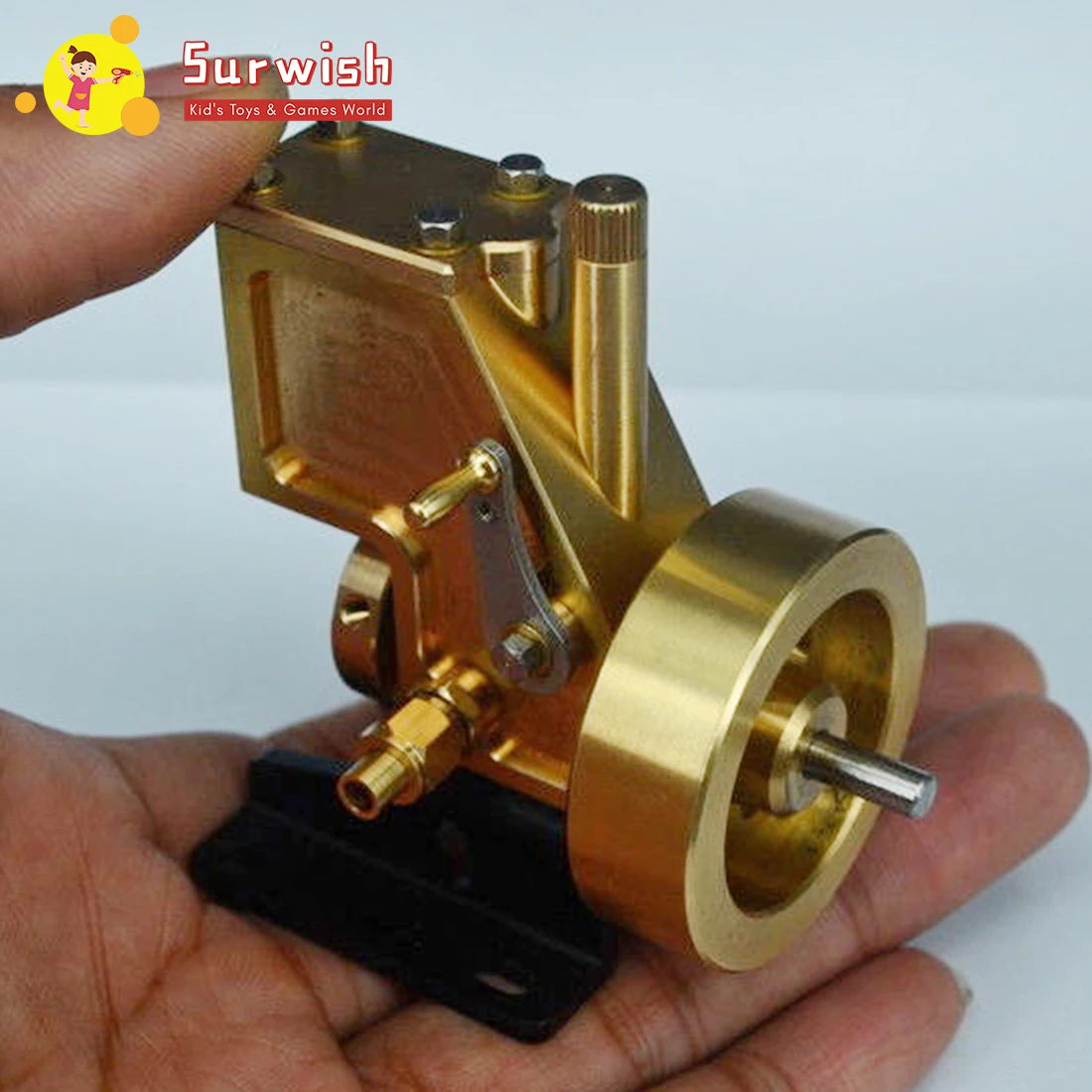 

6.5 x 4.6 x 7.3CM Mini Pure Copper Steam Engine Model Without Boiler Creative Gift Set