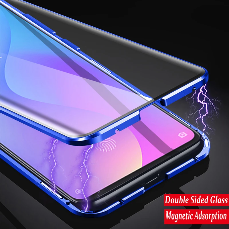 Магнитный чехол с полной защитой 360 градусов для Xiaomi Redmi Note 9 Pro двухсторонний