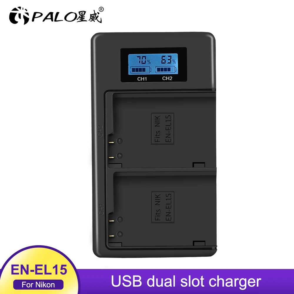 PALO RU EL15 ENEL15 EN ЖК дисплей двойной Зарядное устройство для Nikon D500 D600 D610 D750 D7000 D7100 D7200