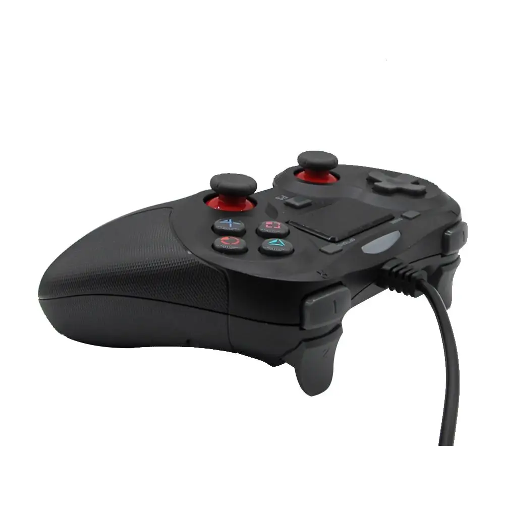 Черный PS4 проводной контроллер usb-геймпад контроллер для DualShock Вибрационный джойстик геймпады для Playstation 4/PS4 Slim/PS4 Pro - Цвет: Черный
