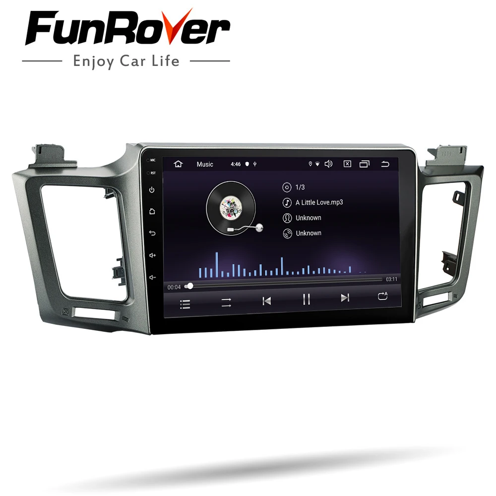 Top Funrover 2.5D+IPS car multimedia player android 9.0 2 din dvd For Toyota RAV4 2013 2014 2015-17 stereo car radio gps navigation 3