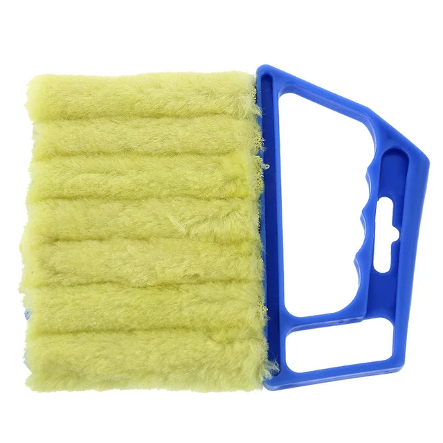 Useful Microfiber Window 7 Finger Dusting Cleaner Tool Brush Air Conditioner Cleaner Washable Venetian Blind Blade Cleanin Blue  1pcs