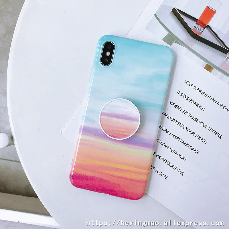 Цветной мраморный чехол для телефона для iphone XR чехол для iphone 6 7 8 Plus 11proMax чехол с мраморным узором Ретро чехол с кольцом