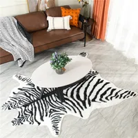 Imitation Animal Skin Carpet Non-slip Cow Zebra Striped Area Rugs and Carpets For Home Living Room Bedroom Floor Mat 1