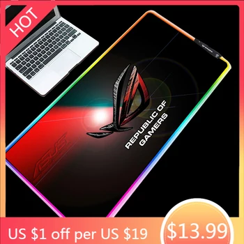 

Yuzuoan ROG player country gaming mouse pad LED RGB cool marquee backlight speed type non-slip gaming table mat
