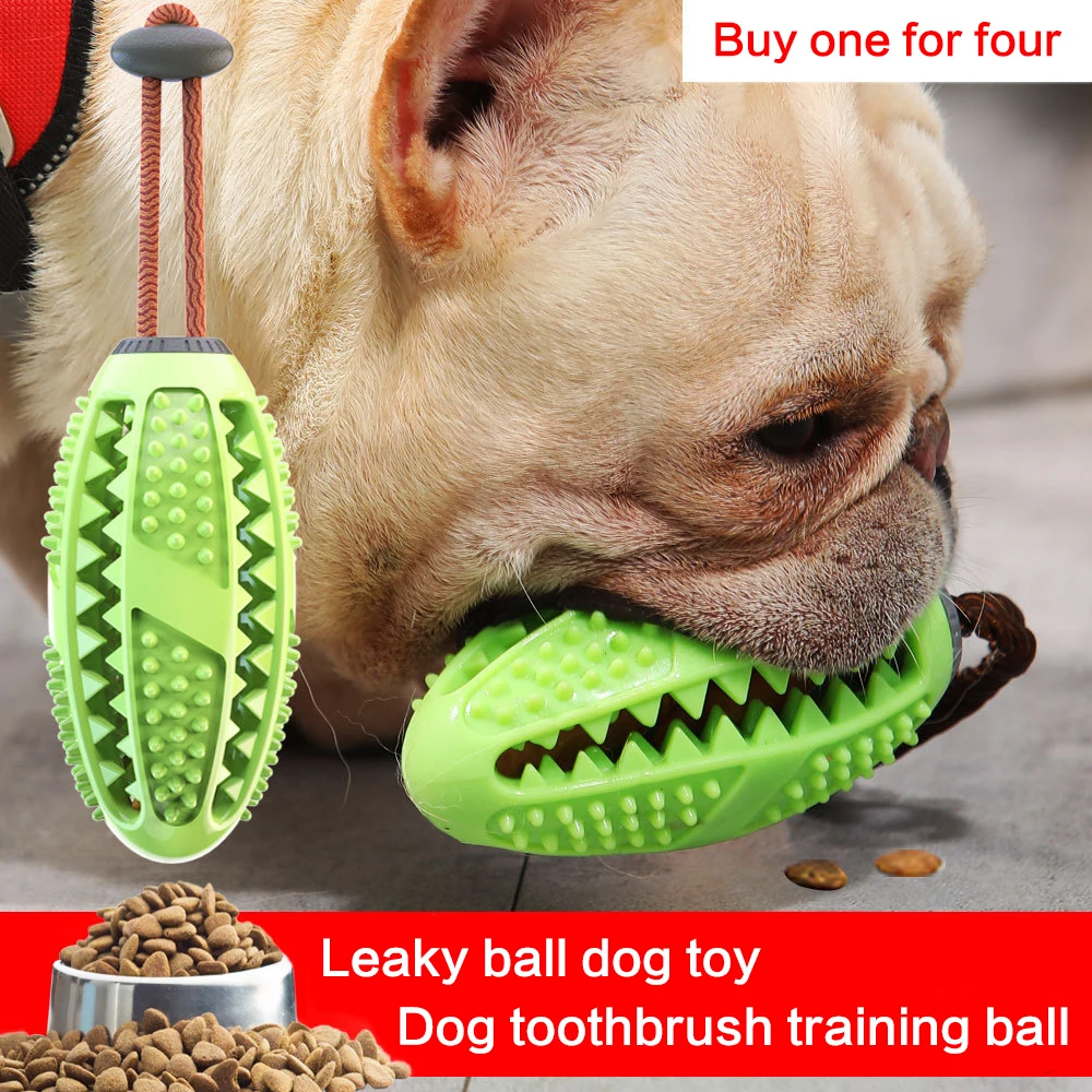 

1pcs Pet Dog Toy Food Leakage Device Toothbrush Decompression Elastic Rubber Ball Molar Bite Resistant Pets Products Supplies
