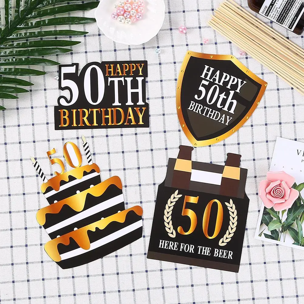24 шт./компл. 30th/50th/60th Happy Birthday Photo Booth Опора Юбилей День рождения мужские и женские Стиль Забавный подарок Декор поставки