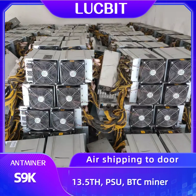 LUCBIT Asic Miner Antminer S9K 13.5TH 14Th/s с блоком питания Биткоин б/у Bitmain Blackchain майнеры BTC такие