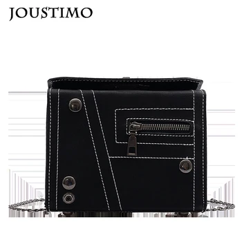 

Designer Square Flap Phone Bags For Women 2019 Casual Denim Thread Chain Rivets Crossbody Box Purse Shoulder Bags Women Handbags