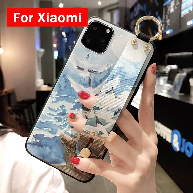 Чехол для Xiaomi 5X 6X 8 CC9 с ремешком на запястье мягкий чехол из ТПУ телефона Redmi K20 Pro