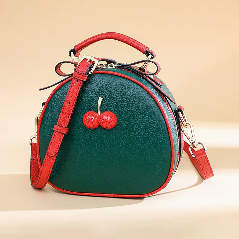 

Guangzhou Genuine Leather 2020 Hundred Hand Bag Single Shoulder Package Cherry Big Capacity Woman
