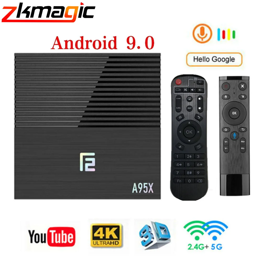 Android tv box A95XF2 Amlogic S905X2 4GB 64GB 4K Smart Box 2,4G& 5G Dual wifi Bluetooth 4,2 USB3.0 медиаплеер Google Play Store