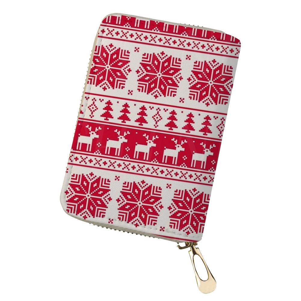 

Thikin Christmas 3D Printing 55 Slots Women Card Holders Leather Ladies Small ID Credit Card Case Purse Gift For Woman Money Bag