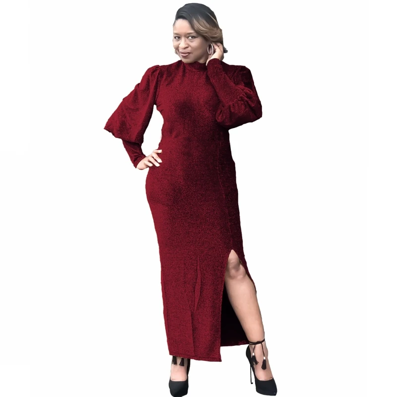 

African Dresses For Women Floor Length Ropa Bazin Dashiki Long Sleeve Maxi Dress Party Club Formal Vestidos Africa Clothing