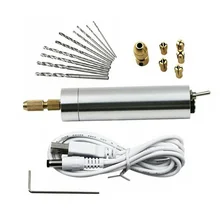Электрический шлифовальный станок комплект шнур питания кабель медные патроны ручные сверла набор мини роторный инструмент шлифовальный Полировочный резательный сверлильный USB