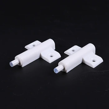 2Pcs White Plastic Door Kitchen Cabinet Damper Soft Closer Buffer