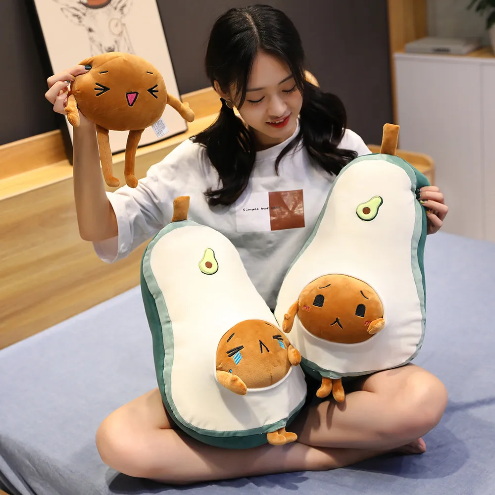 Kawaii 50 см авокадо плюшевые игрушки 20 см фруктовый сердечник мягкие куклы для девочек и мальчиков детские плюшевые игрушки детские подарки на день рождения подушка для кровати