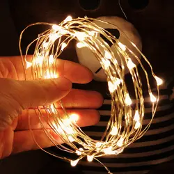 1 м 2 м 3 м 5 м 10 М медный провод светодиодный гирлянды праздничное освещение сказочная Гирлянда для рождественской елки украшения свадебной