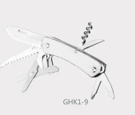 440C Многофункциональный армейский нож из нержавеющей стали для выживания, складной нож, инструмент для самозащиты, швейцарский нож - Цвет: GHK1-9