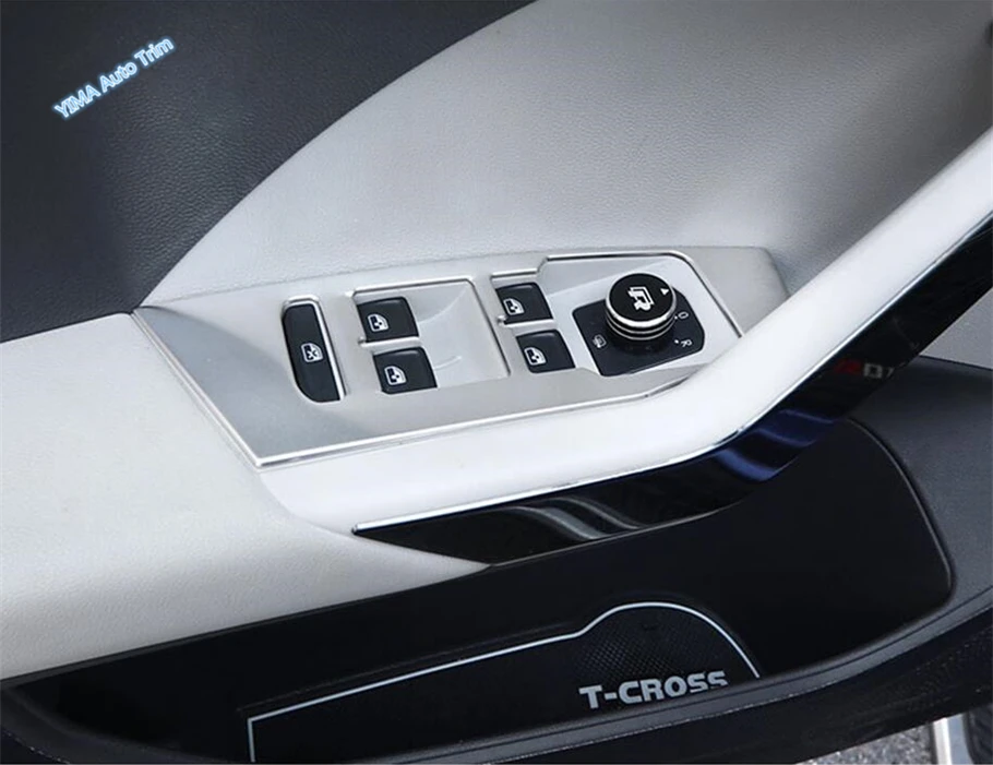 Window Switch Button / Head Light Adjust / Glove Storage Box Handle Buckle Cover Trim Fit For VW Volkswagen T-Cross 2019 - 2021