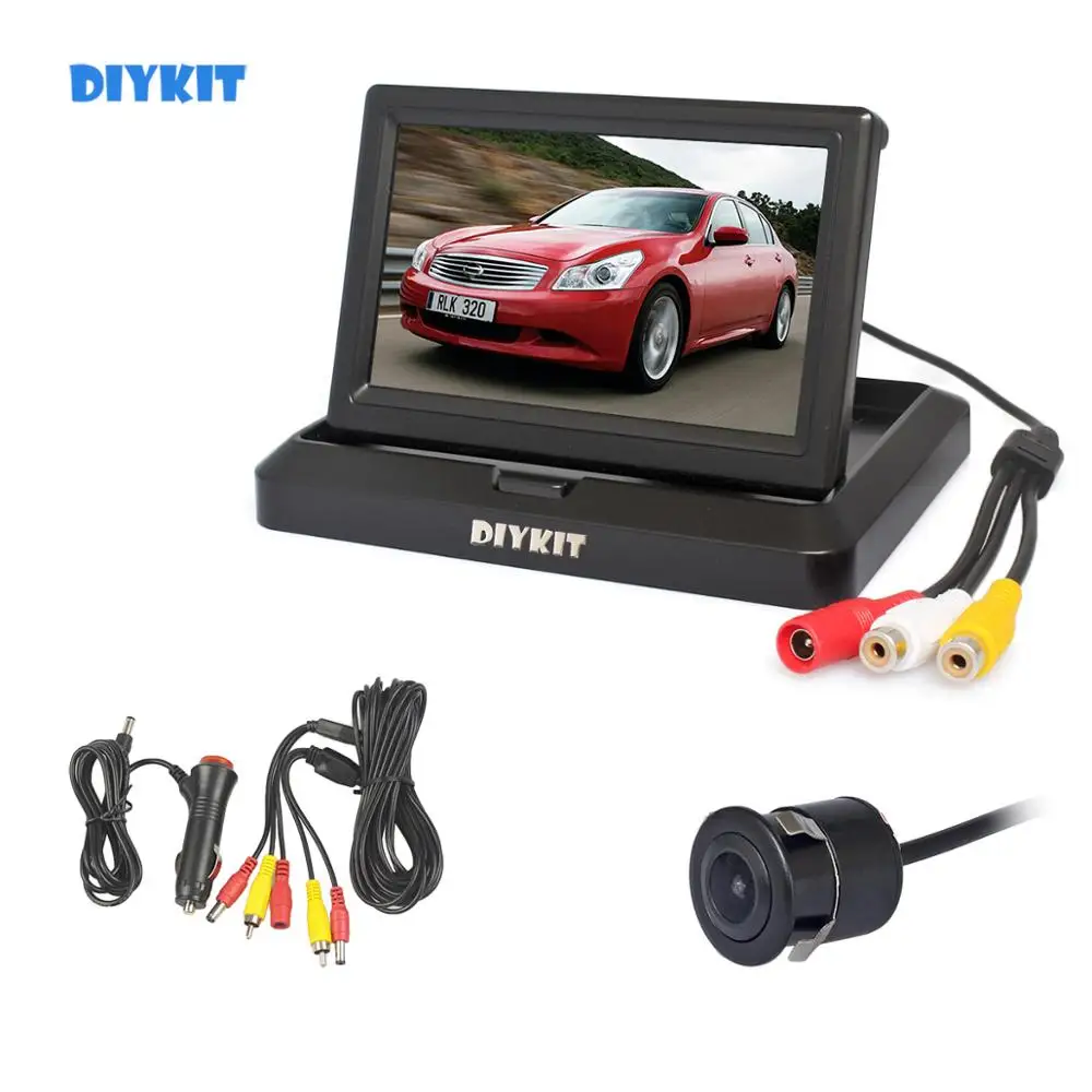 

DIYKIT 5" Foldable TFT LCD Car Monitor HD Rear View Reverse Backup Car Camera Parking System Car Charger