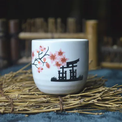 Japanses sake home керамика с ручной росписью чашка для супа вина маленькая Ретро фруктовая Слива белое вино Желтый Теплый Горячий Набор бокалов для вина - Цвет: 1