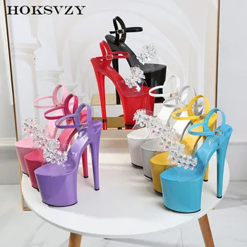

HOKSVZY Water Drill Extra High Heels Thin Heels Sexy Waterproof Platform Hate Sky High and Super High Sandals Female LFD