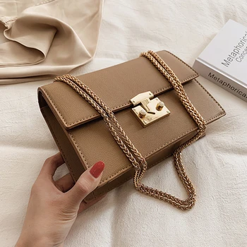 

2019 Women PU Leather Shoulder Bags Girls Lock Flap Women'S Casual Messenger Bags Crossbody Bags Casual Small Bags Women'S