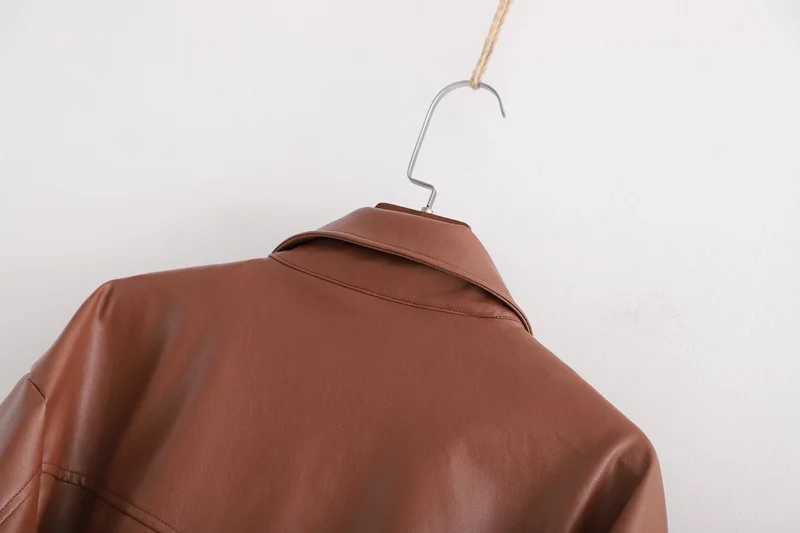 Chaquetas Mujer Женская куртка из искусственной кожи, Крутое винтажное пальто с длинным рукавом и поясом, Женская куртка-бомбер, мотоциклетная куртка, уличная одежда