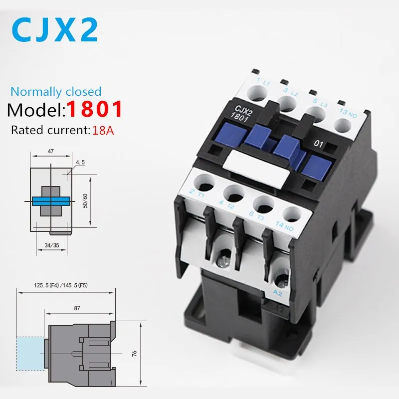 1 шт. CJX2-1801 LC1 контактор переменного тока 18A 3-х фазный 3-полюсный катушка NC