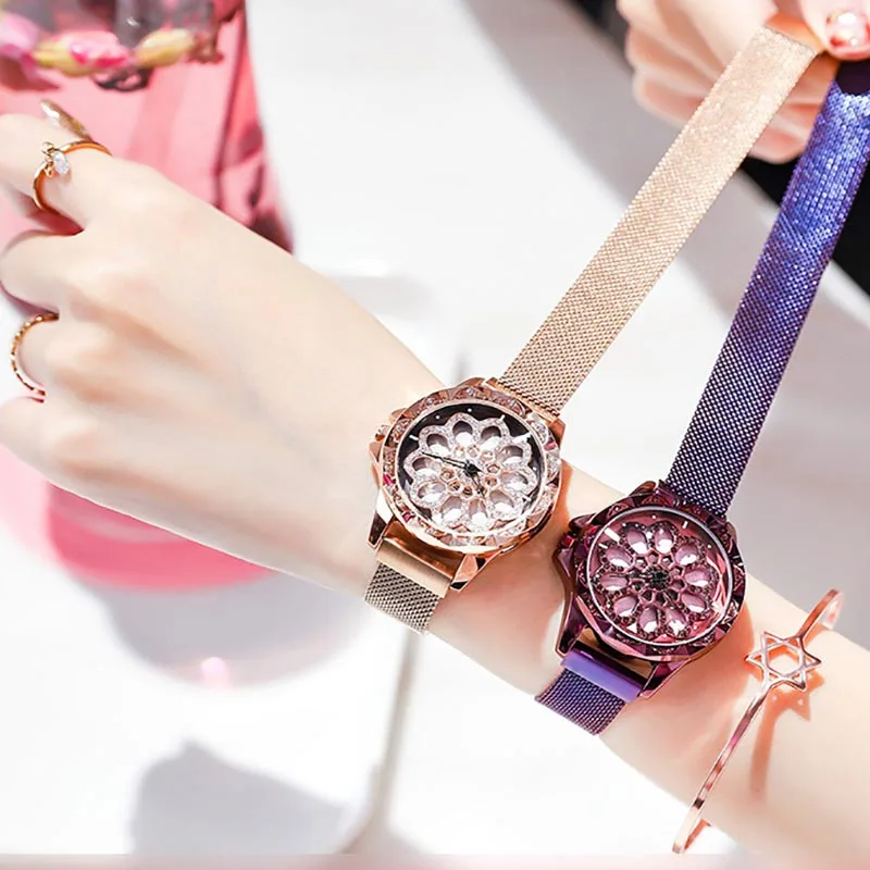 

Time to run watch Ms. mesh with magnetic quartz watch