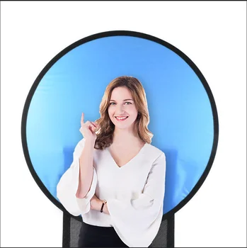 

Blue Screen Backdrops Photography Background Portable Fold Reflector for Live Broadcast YouTube Video Studio Round