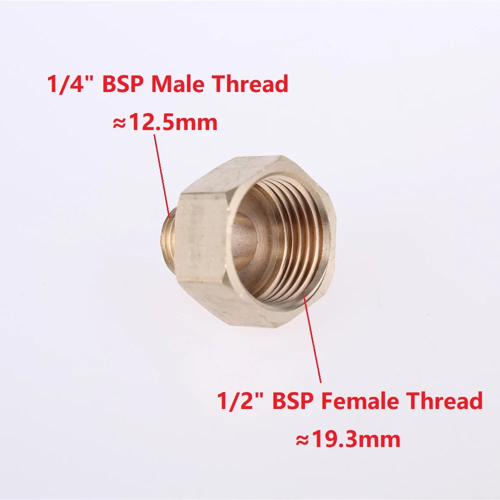 Медь M/F 1/" 1/4" 3/" 1/2" 3/" BSP Мужская и женская резьба латунные фитинги муфта адаптер Шестигранная труба соединитель водный газ - Цвет: 02 M x 04 F