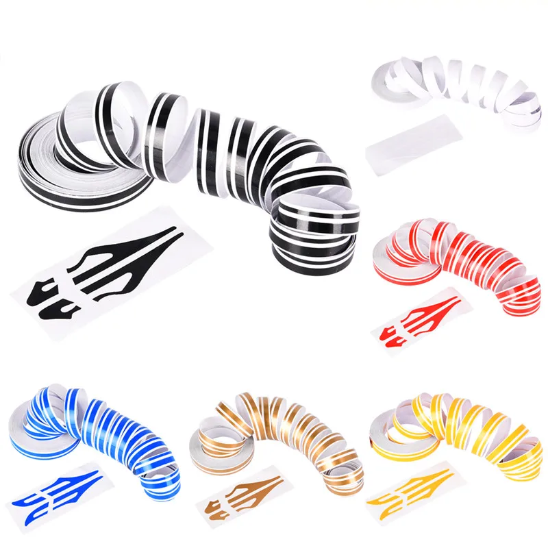 

40 x 12cm Vinyl Car Stickers PinStripe Pin Stripe Tape Decal Steamline White Gold Silver Double Line Motorcycle Car Accessory