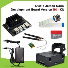Nova versão nvidia jetson nano desenvolvedor kit b01 versão ai placa de desenvolvimento + câmera ai fonte de alimentação dc da ue cartão tf caso