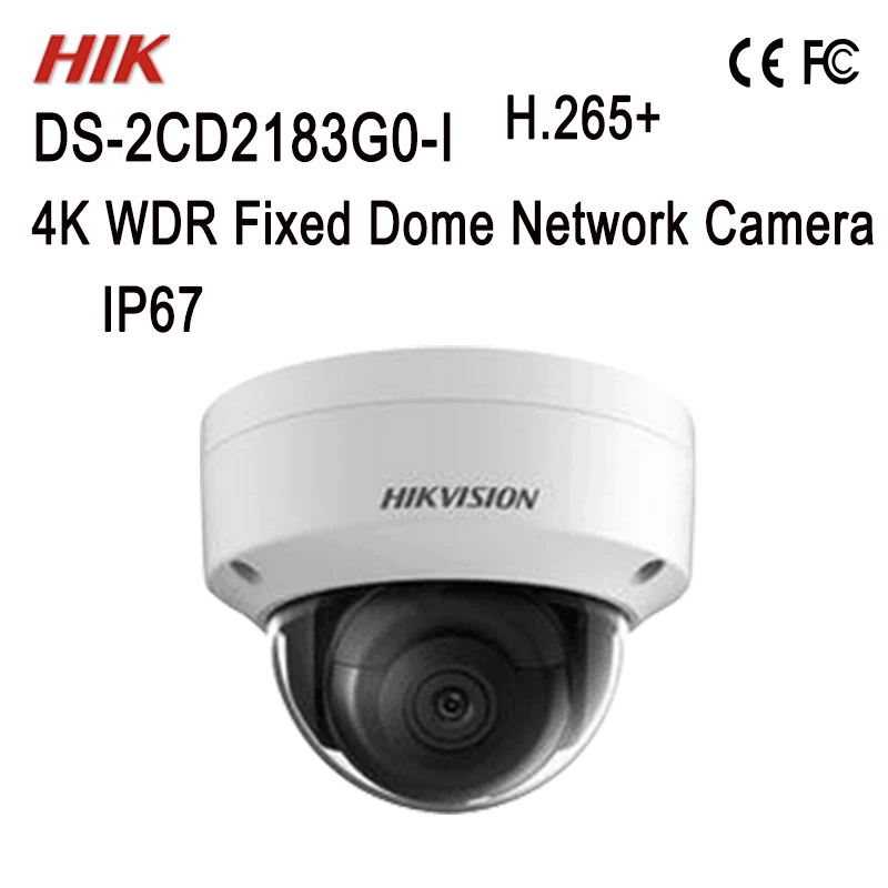 DS-2CD2183G0-I оригинальная Hik 4K 8MP купольная камера H.265+ IR30m сеть IPC IK10 распознавание лица 128 ГБ Рождественский подарок