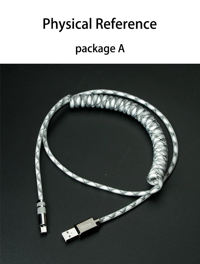 HUB Notebook Spring Spiral Metal Plug Data Cable For Type C Mini USB Micro USB USB B Mechanical Keyboard Interface Customizable