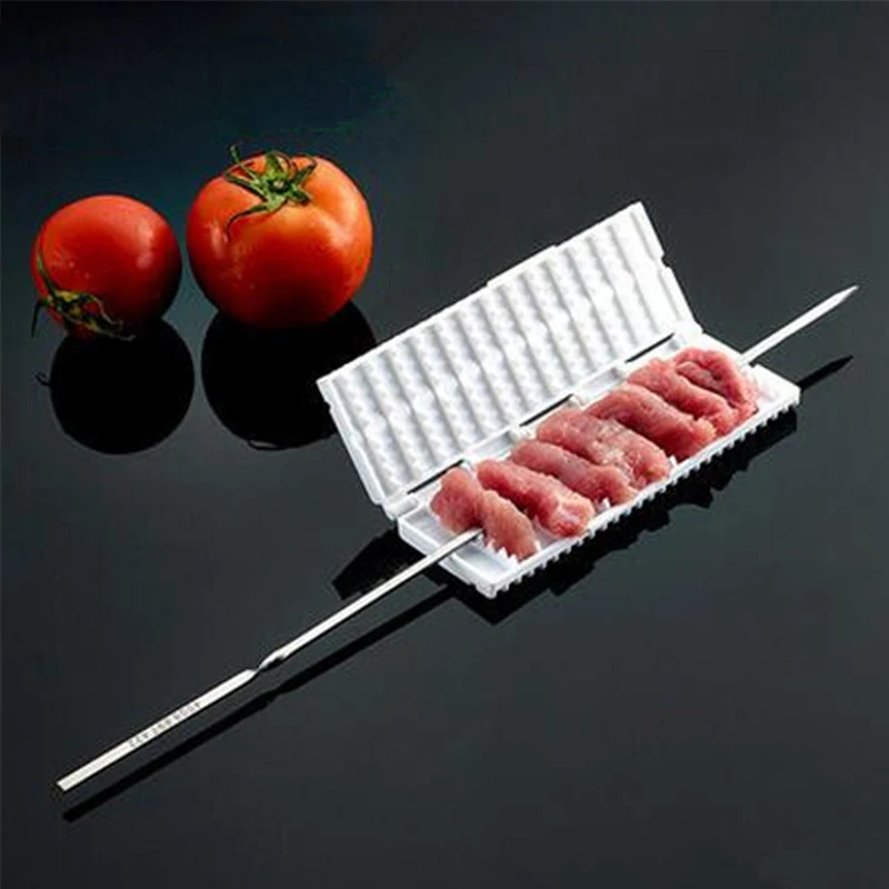 

1pc Barbecue Tool Meat Grill Skewer Multi-Function Grill Grilled Needle Box Safe Meat Vegetable Skewer Meater