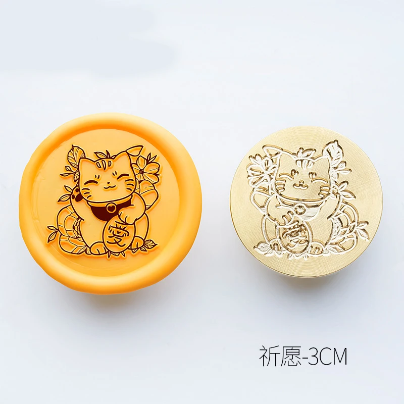 25/30MM Cat Cat Paw Wax Seal Stamp Retro Sealing Stamp Head For Scrapbooking Cards Envelopes Wedding Invitations Gift Packaging