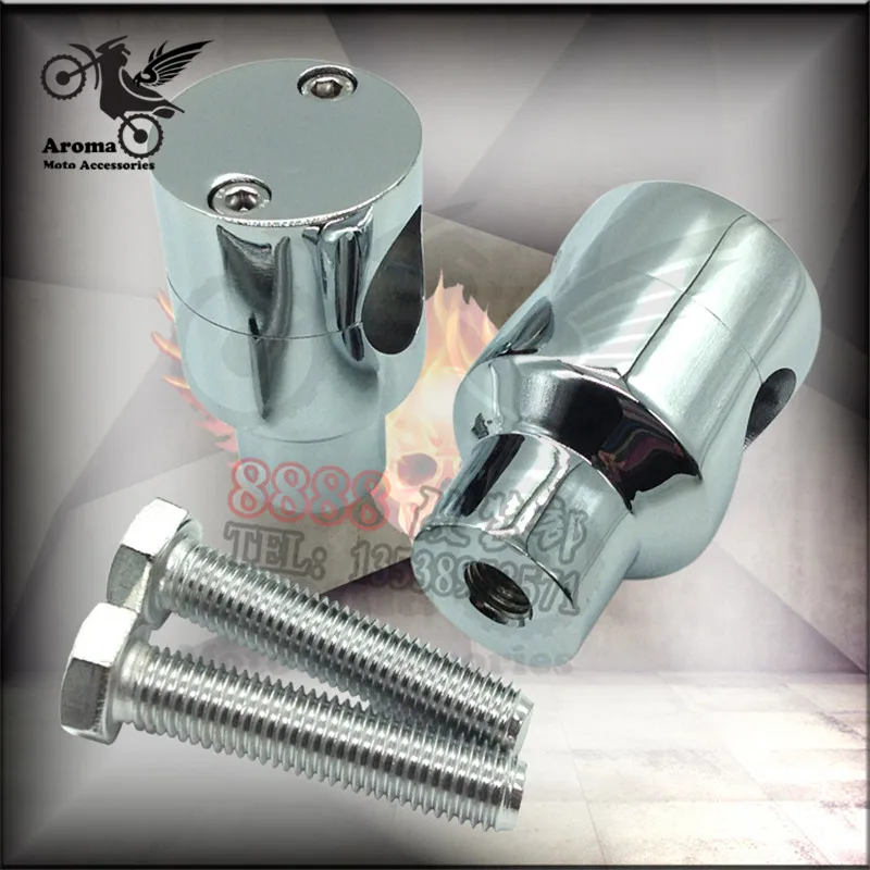 5 моделей классического Кафе racer moto grip fat переходник для руля moto rbike Руль riser для halrey bar mount moto rcycle Ручка Бар Зажим - Цвет: 2 silver 22MM