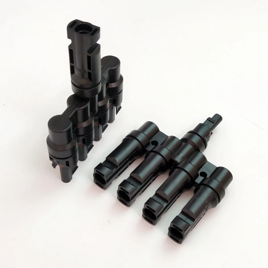 100 Pairs x Solar Panel MC4 T 4 Branch Connector Cable Splitter male to female 4 type Cable Coupler Combiner MC4 Panel connector