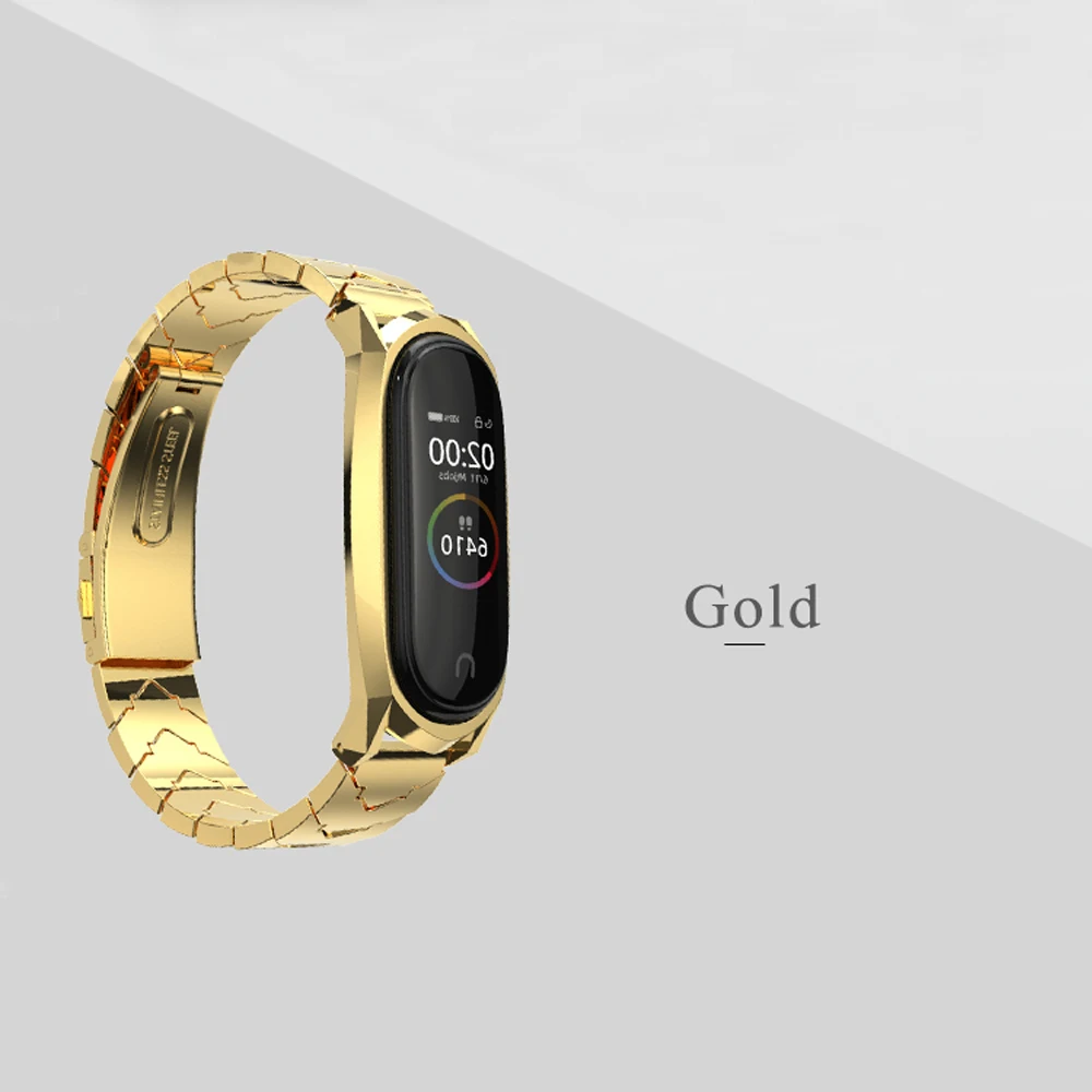Mi jobs mi Band 4 ремешок металлический браслет из нержавеющей стали ремешок для Xiaomi mi Band 4 3 металлический Безвинтовой ремешок mi Band 3 4