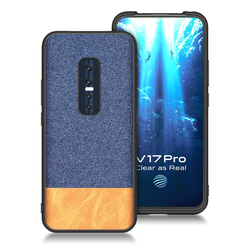 Роскошный тканевый чехол для телефона vivo V17 pro, тонкий мягкий ТПУ чехол для задней панели vivo v15 x27 pro Coque